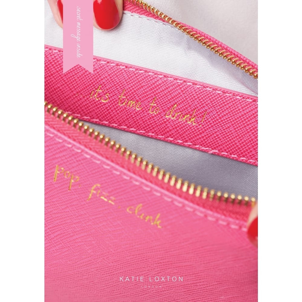 Pop Fizz Clink / Its Time To Drink - Secret Message Pouch - Pink