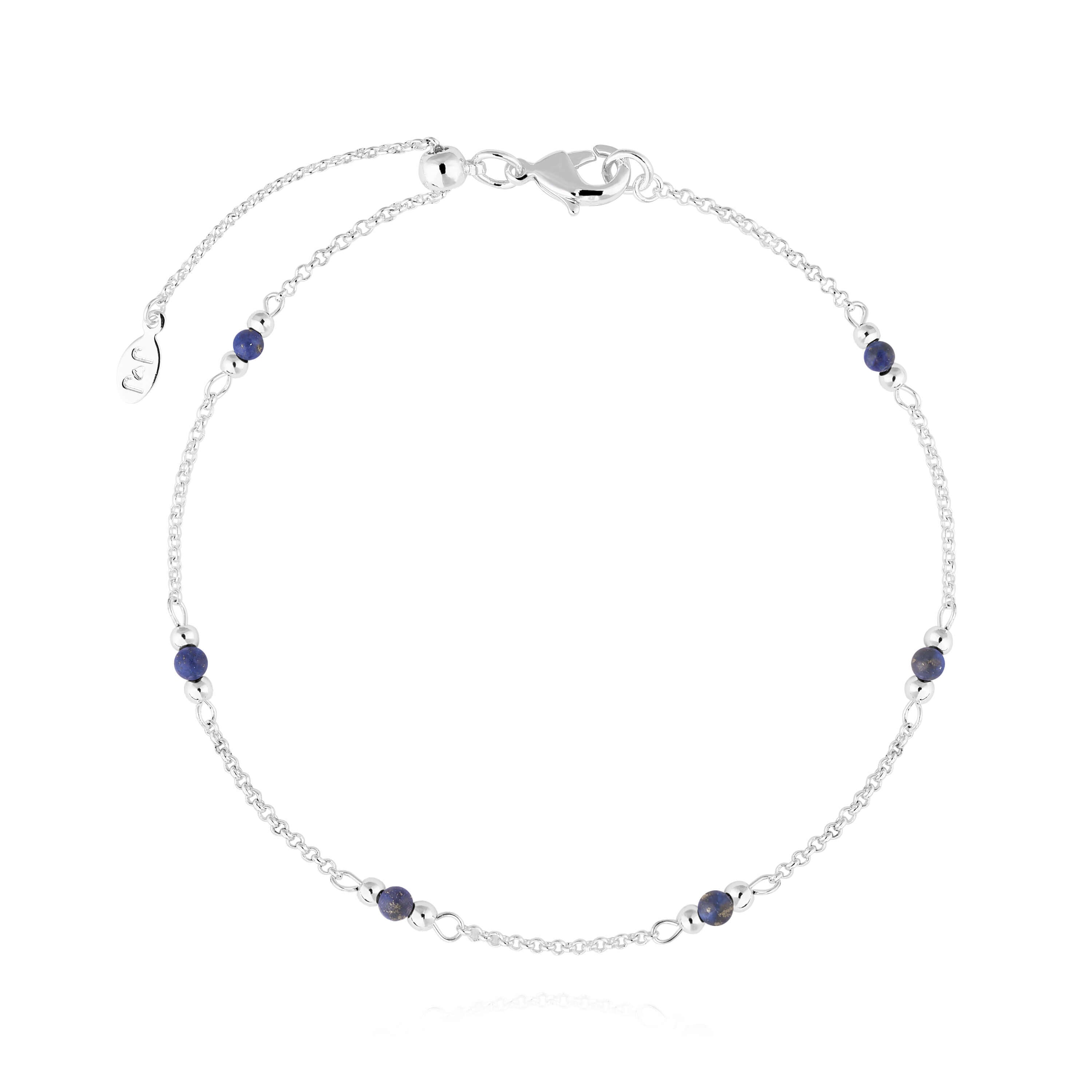 Anklet | Birthstone September Lapis | Silver | 26cm Adjustable