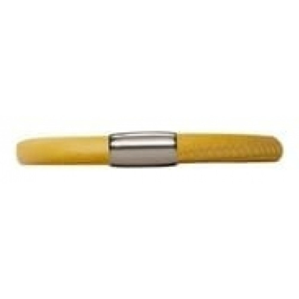 Single Stainless Steel Yellow Leather Bracelet