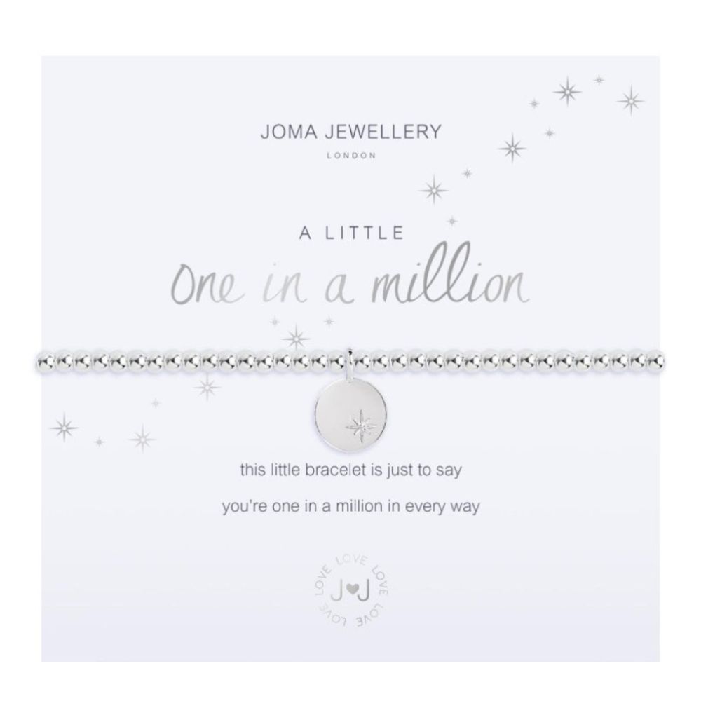 A Little - One In A Million - Silver- 17.5cm Stretch Bracelet