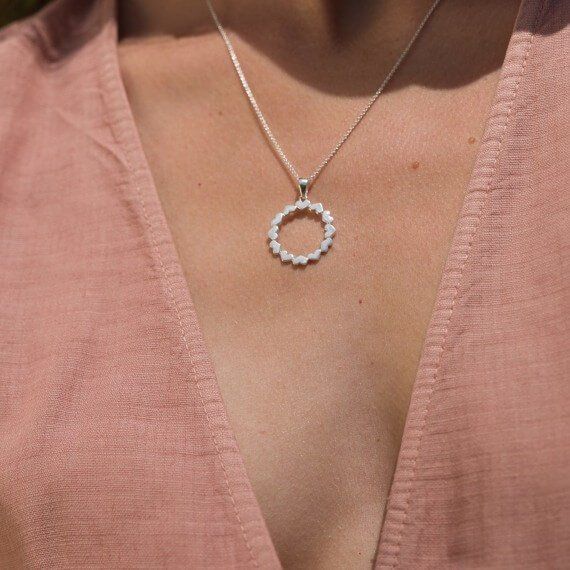Origins Multiple Hearts Round Pendant Necklace