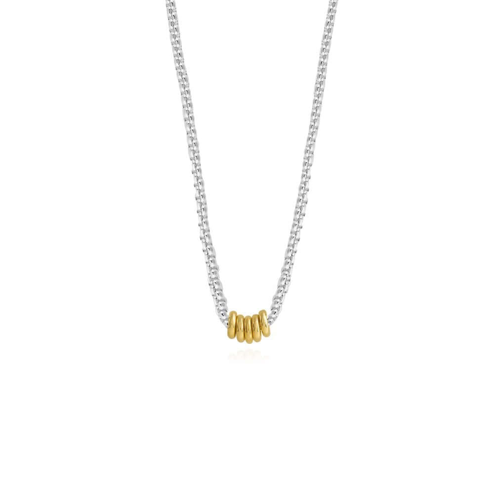 Halo Silver And Gold Link Necklace