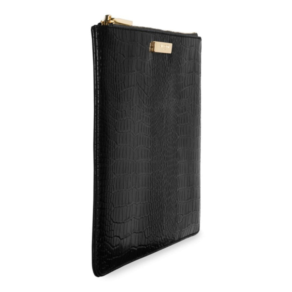 CELINE CROC LUXE CLUTCH - Black - 20x29cm