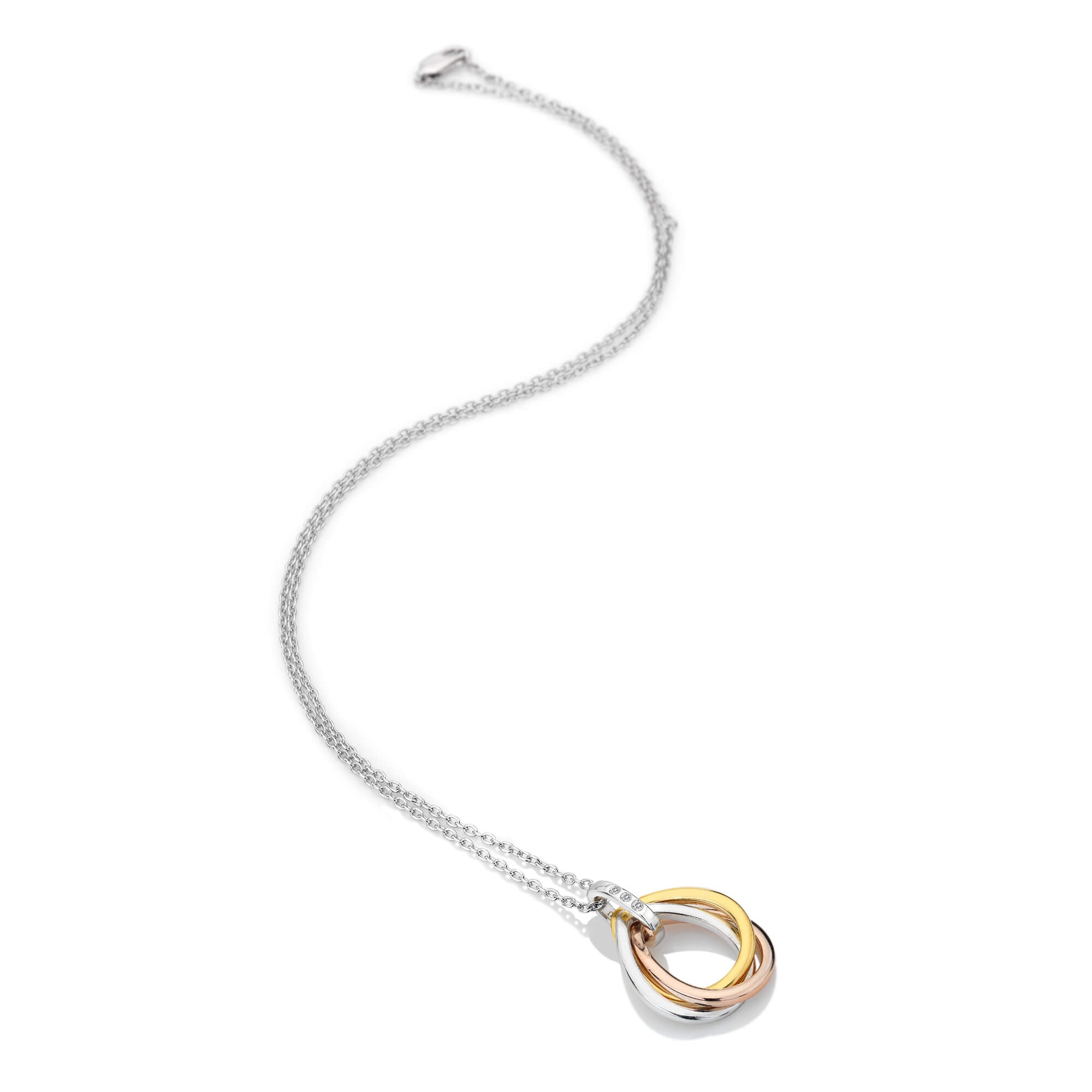 Rose Gold & Gold Accents Trio Teardrop Necklace