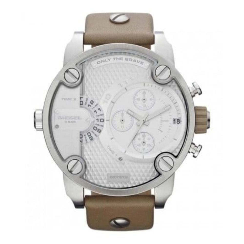 Large Dual Time Chronograph Beige Watch