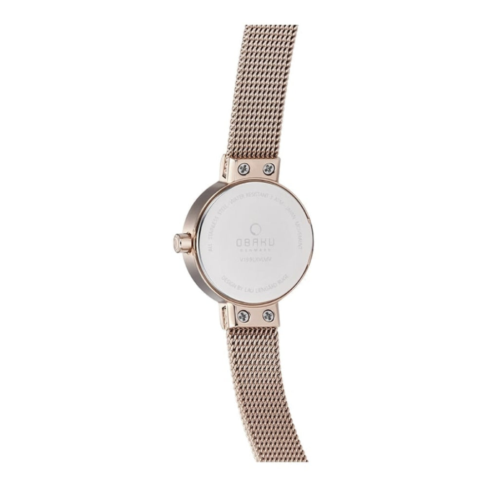 SPIRE - AZURE Rose Gold Plated Stainless Steel Mesh Bracelet Watch
