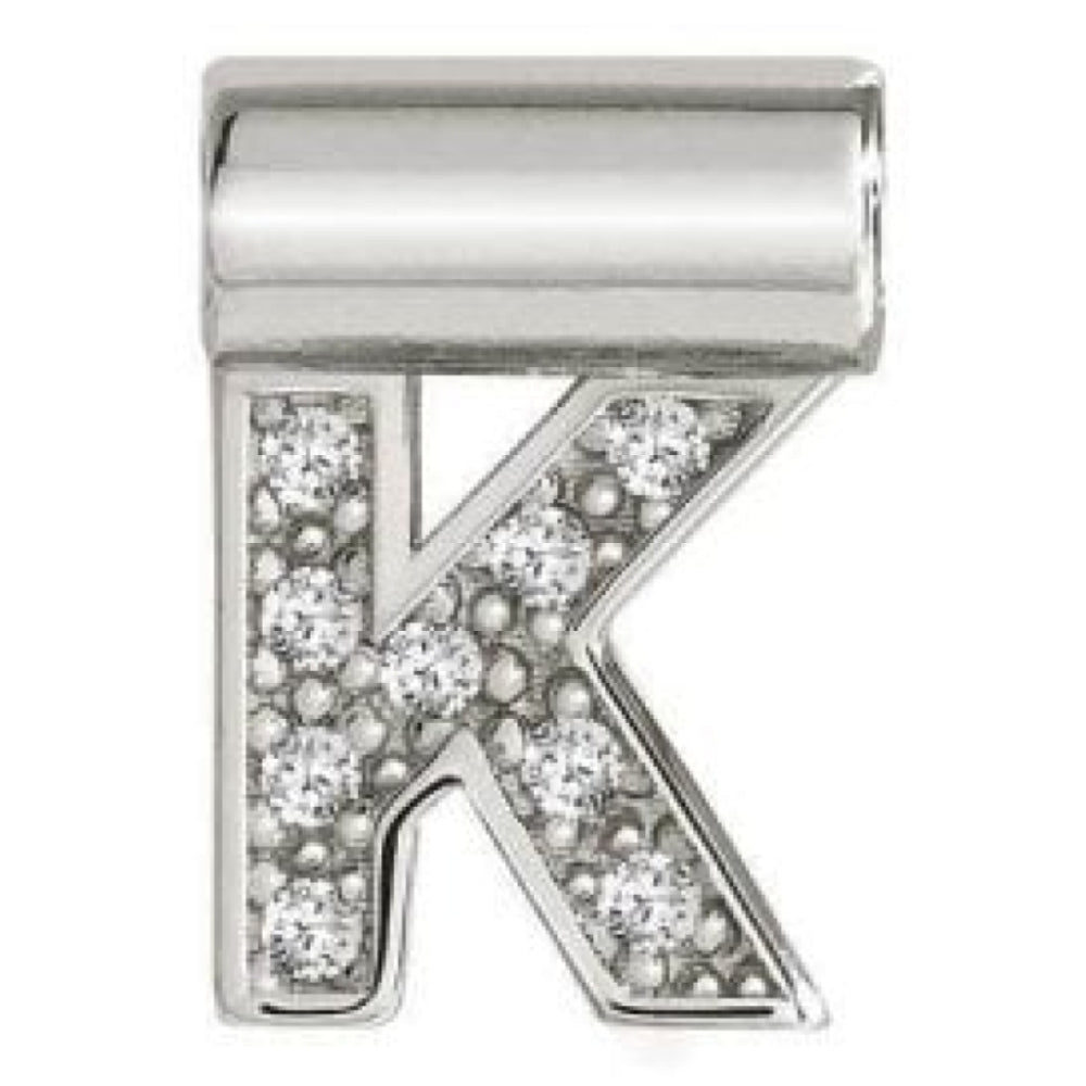 Seimia Silver Cubic Zirconia Letter K Charm
