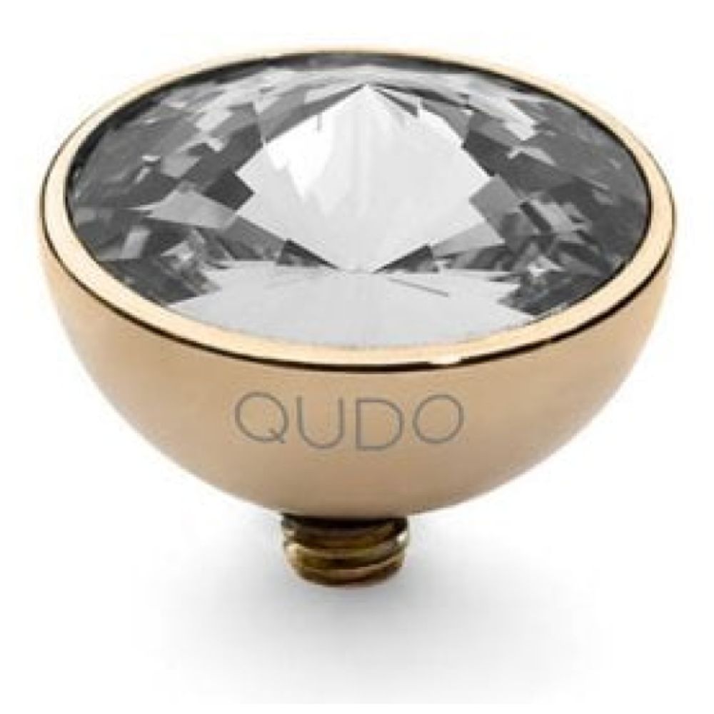 Famosa Gold 11.5mm Bottone Ring Top Crystal