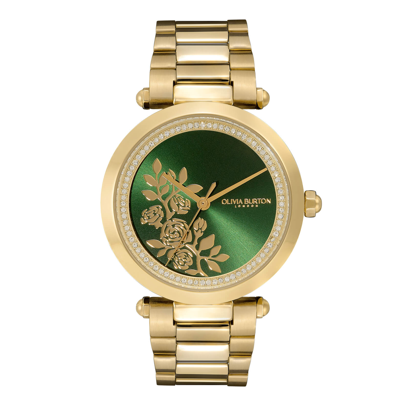 Signature Floral T-Bar Green & Gold Bracelet Watch