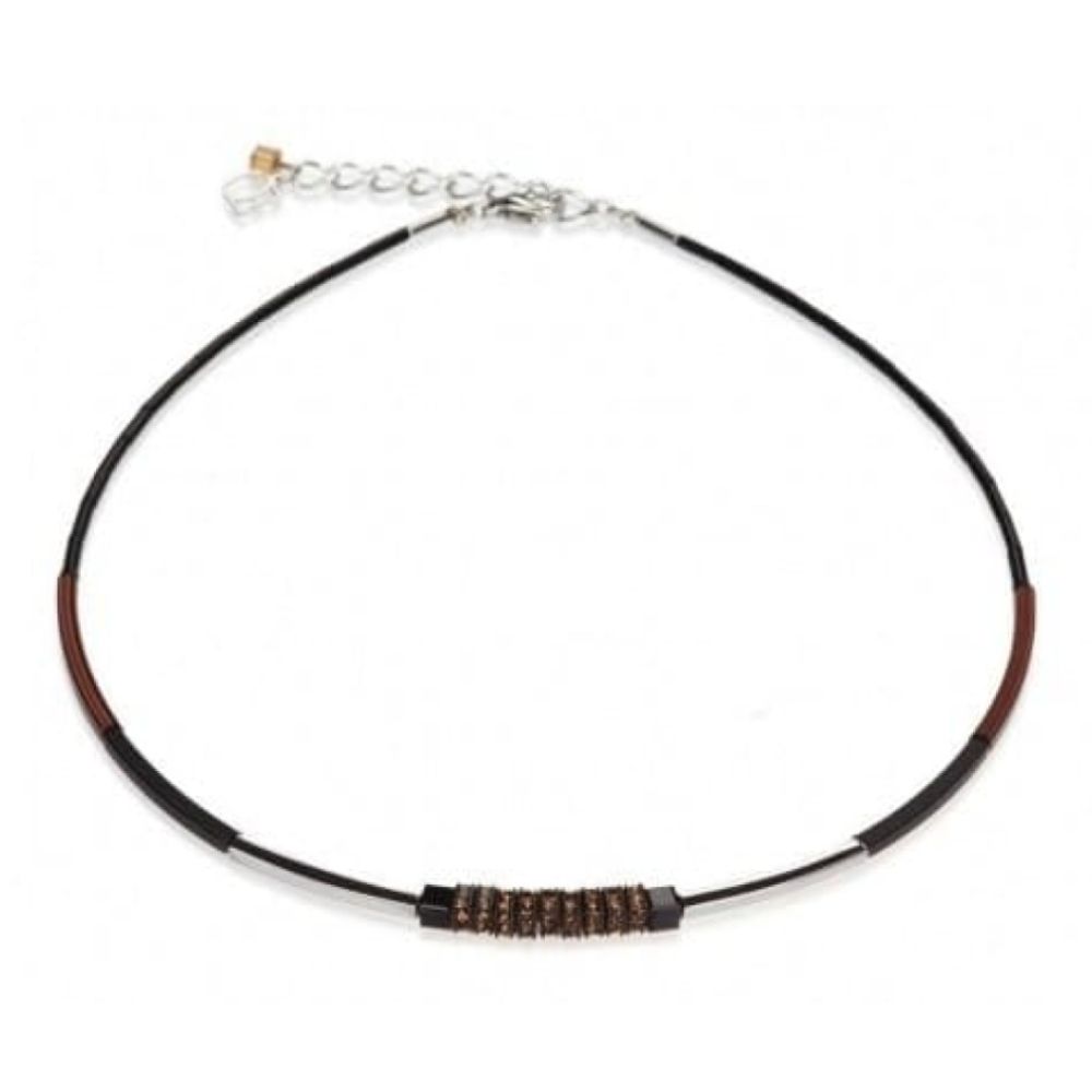 Ladies Bronze Rhinestone Rondelles With Swarovski Element Necklace