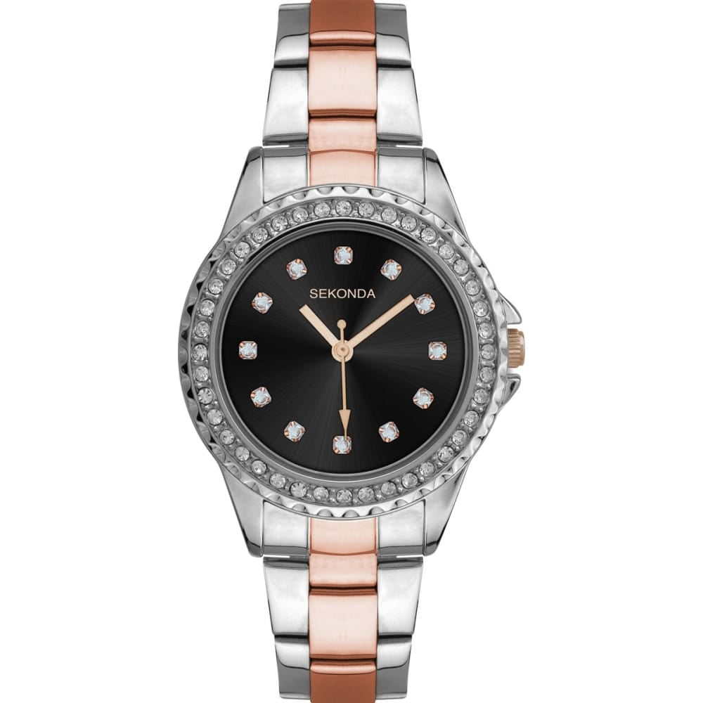 Ladies' Two-Tone Crystalised Wristwatch