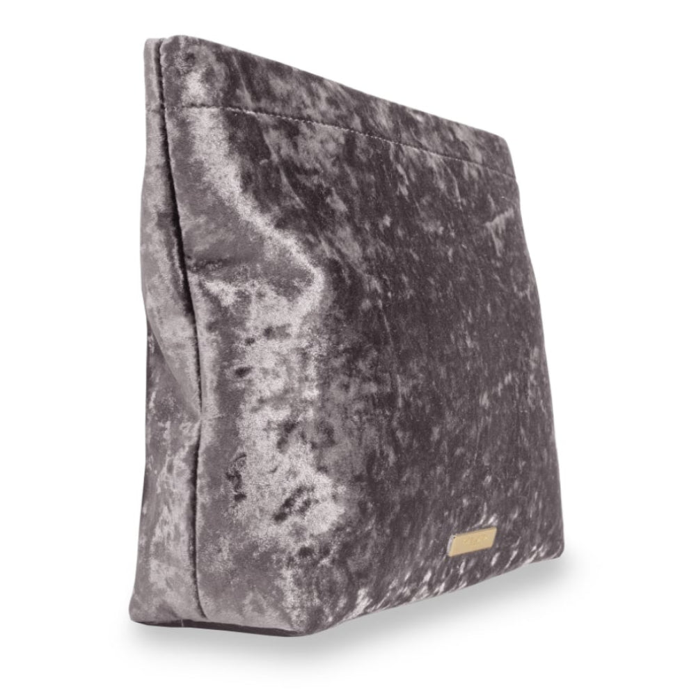 VALENTINA VELVET CLUTCH - crushed taupe - 23.5x29x7cm