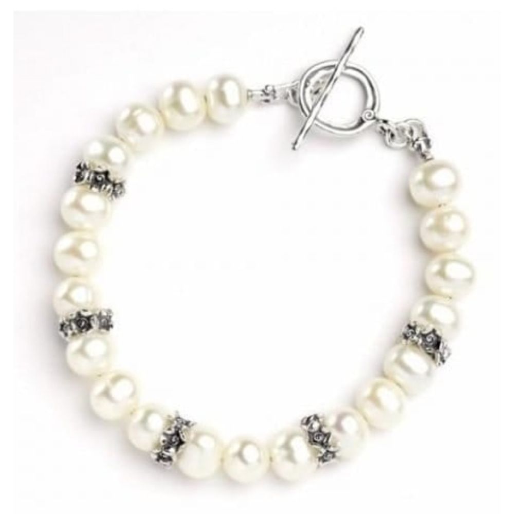 Handmade Chunky Freshwater Pearls T Bar Bracelet