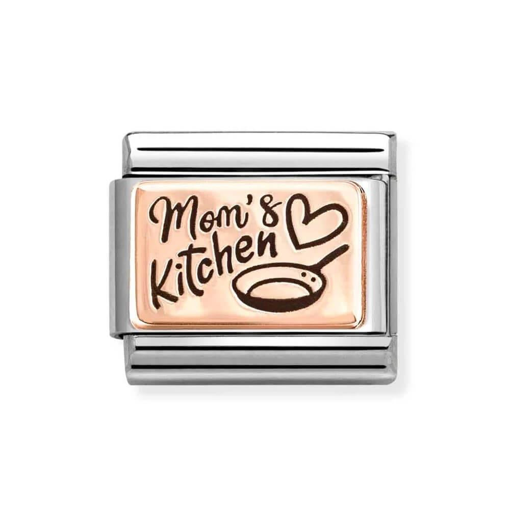 Composable Classic Link With Mom's Kitchen In 9k RG & Black Enamel
