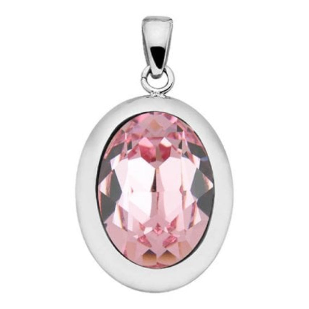 Pendant Tivola Light Rose Crystal Big Silver