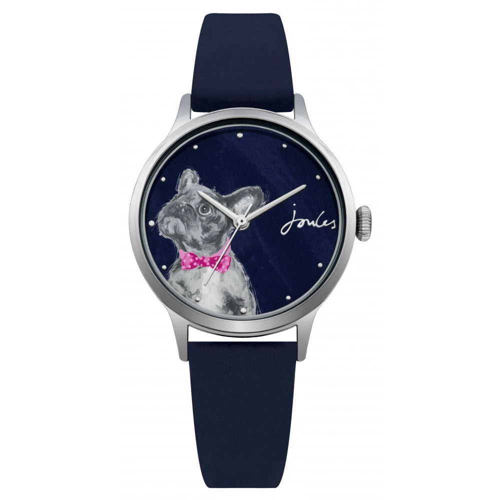 Navy Silicone Strap Navy Dial With Dog Graphic Ladies Watch