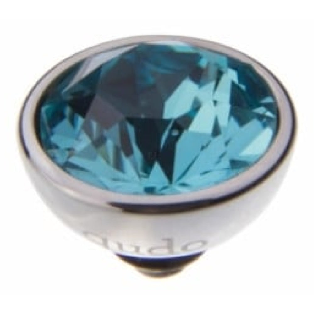 Famosa Silver 10mm Bottone Ring Top Light Turquoise