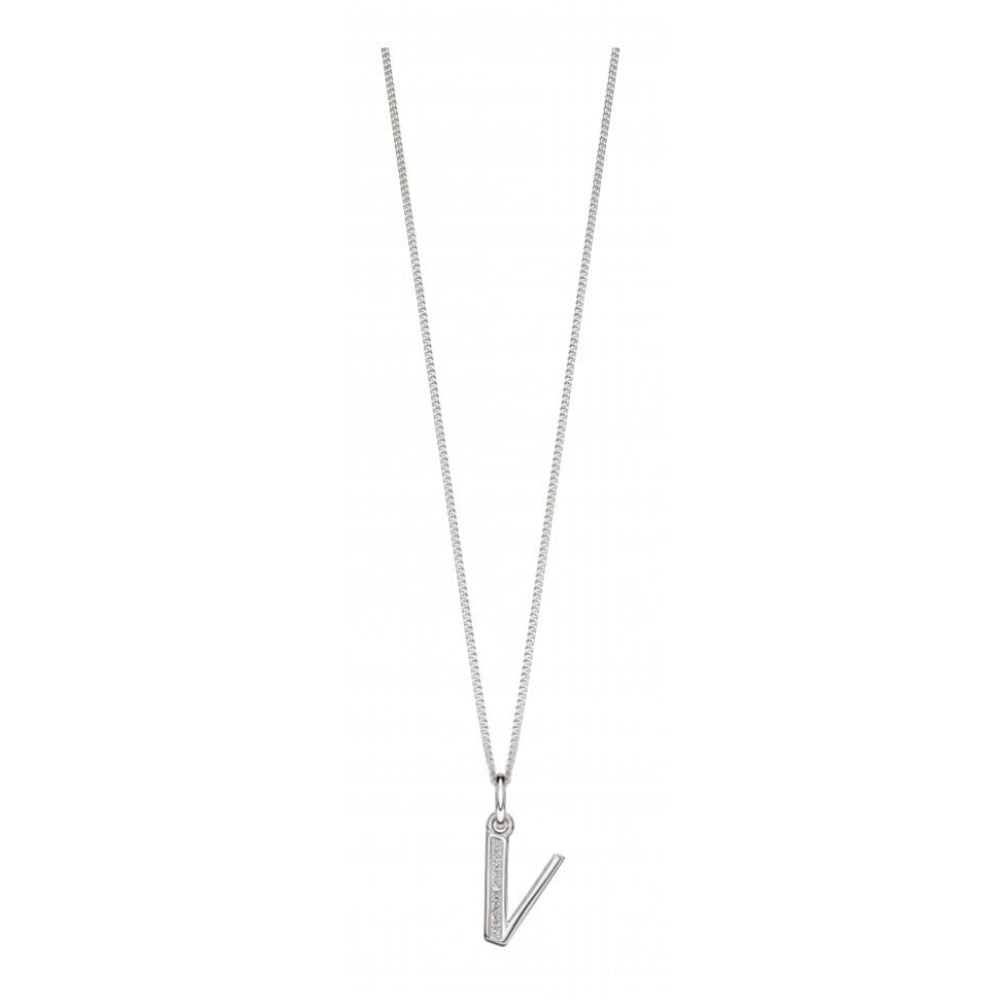 Art Deco Initial 'V' CZ Pendant
