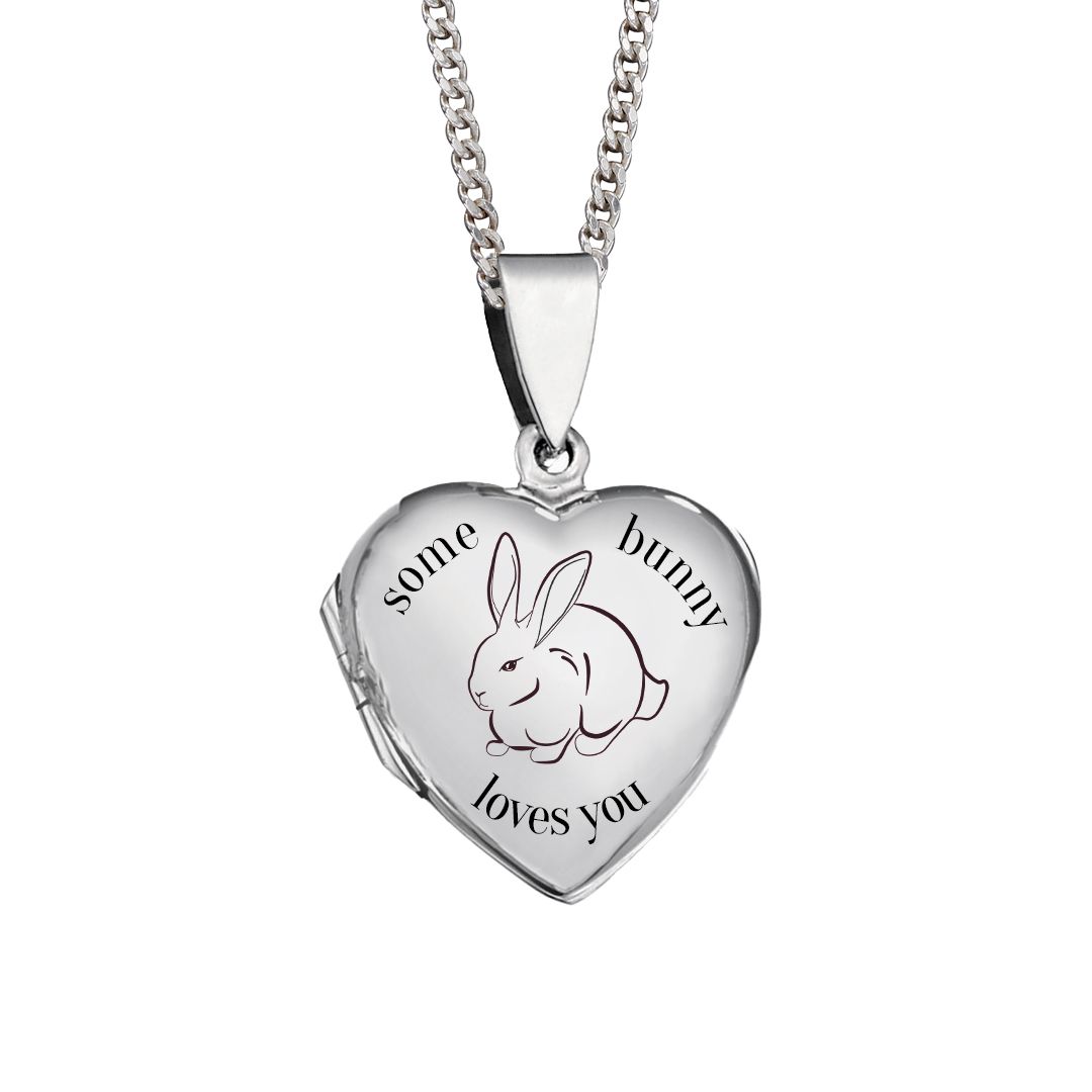 Large Silver Heart Locket Pendant Necklace