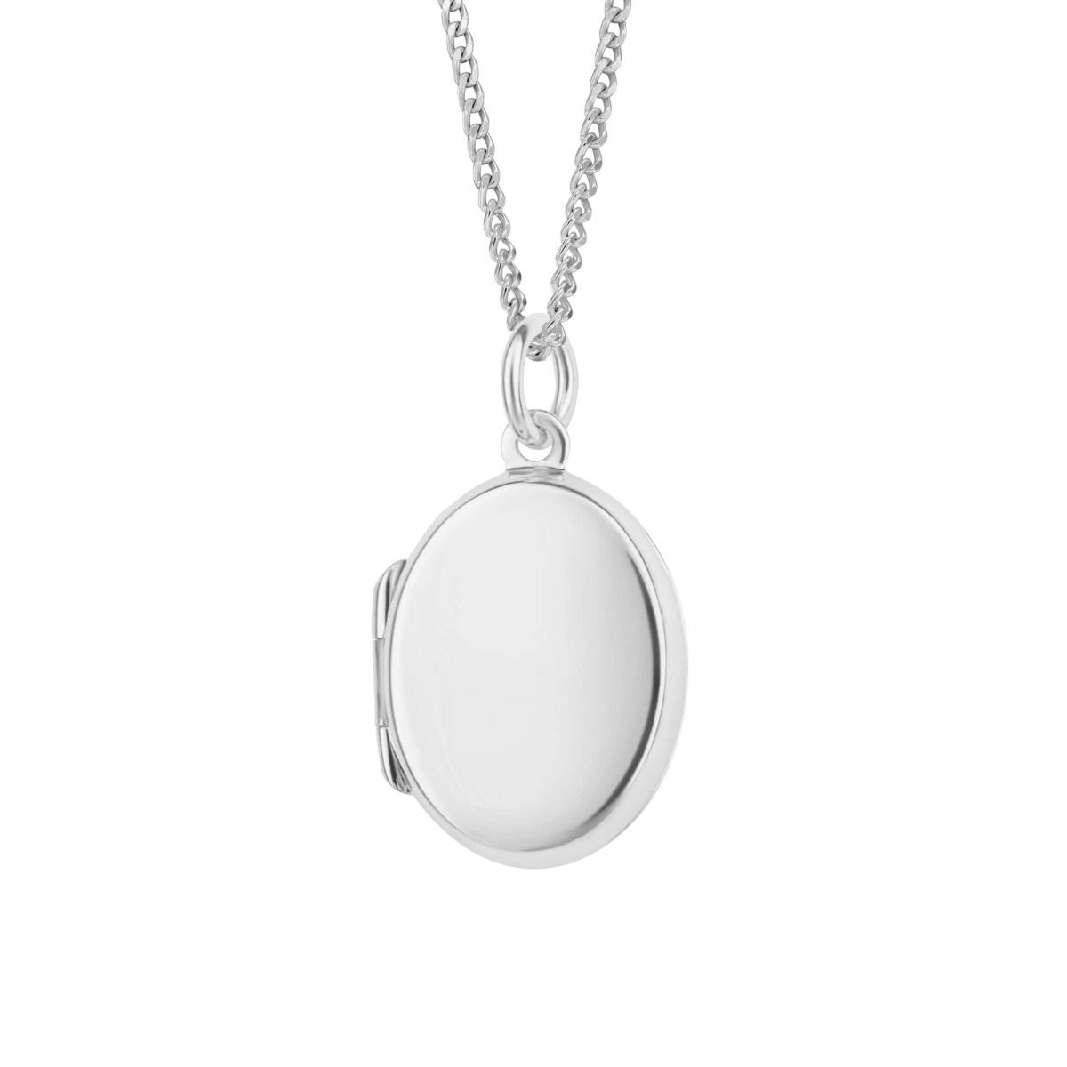 Small Oval Locket Pendant Necklace