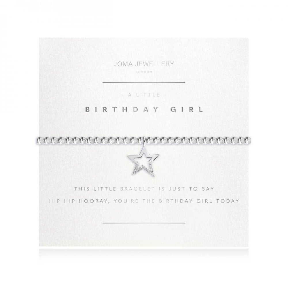A Little | Birthday Girl | Silver | Bracelet (Faceted) | 17.5cm Stretch