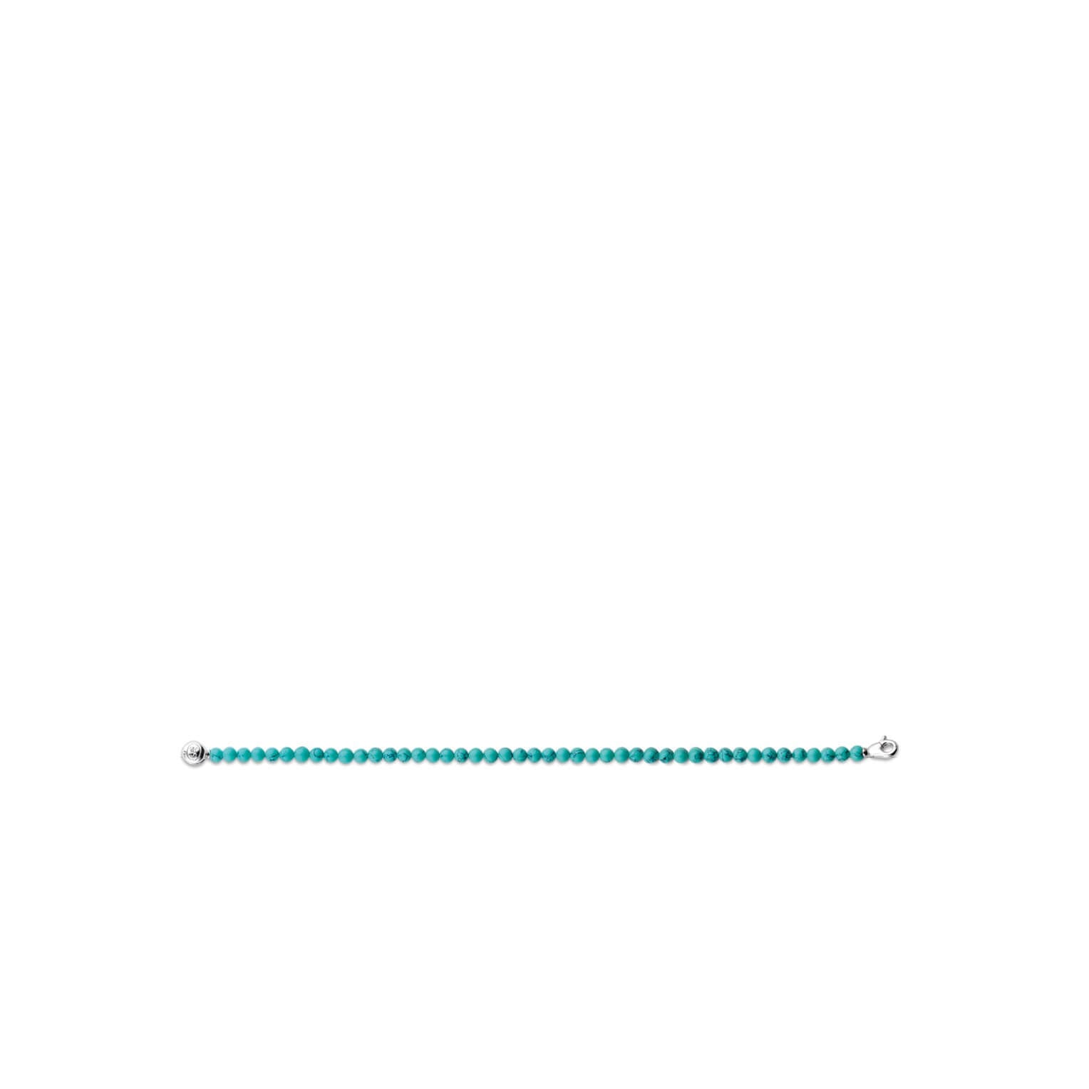 Turquoise Beads Silver Bracelet