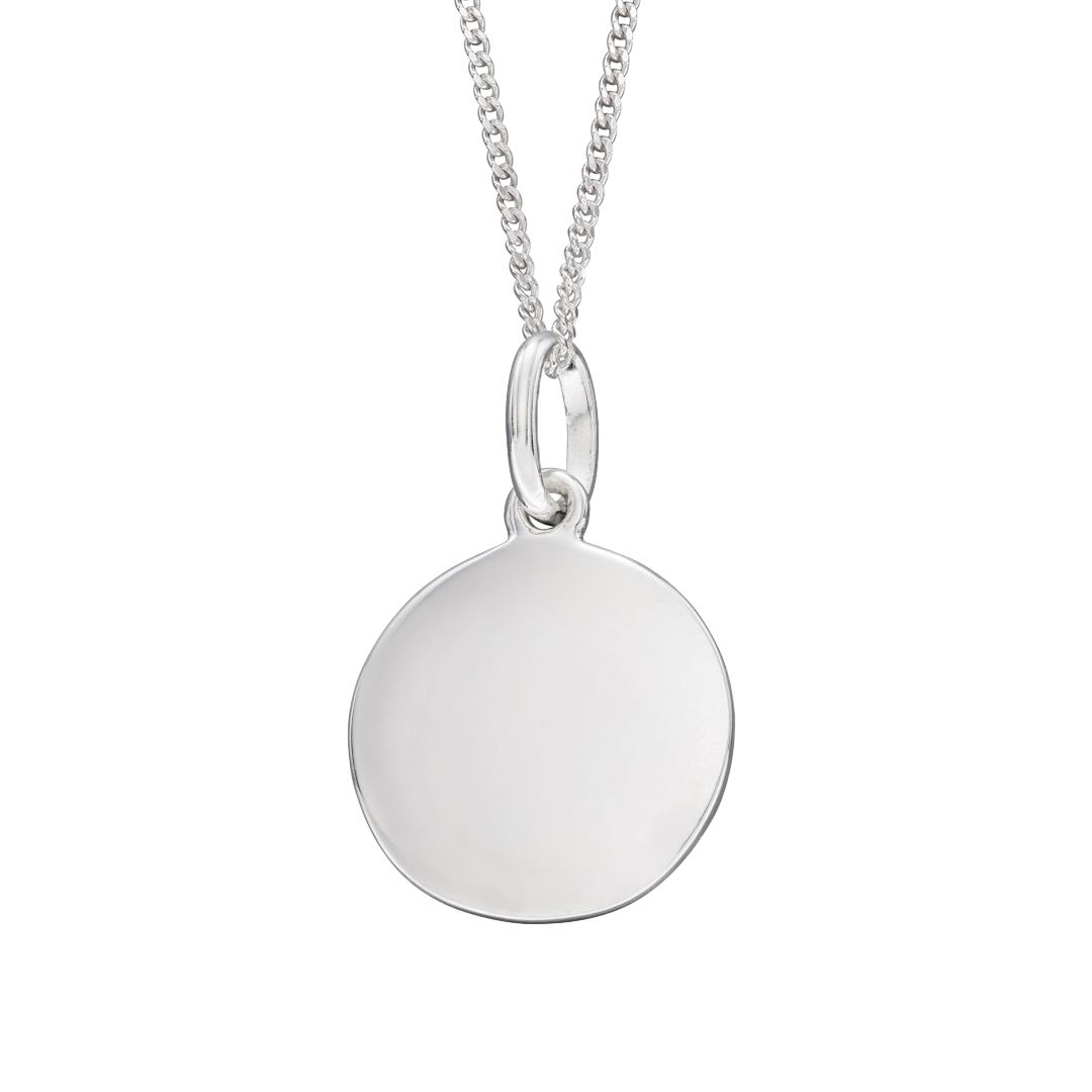 12mm Round Tag Pendant Necklace