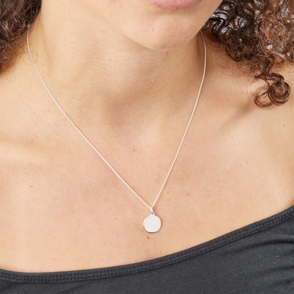 12mm Round Tag Pendant Necklace