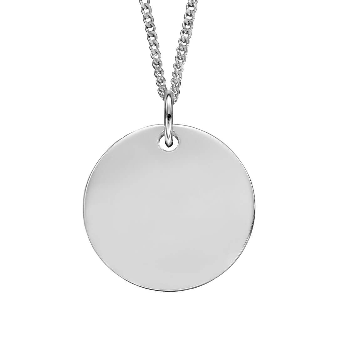 Large 18mm Disc Pendant Necklace