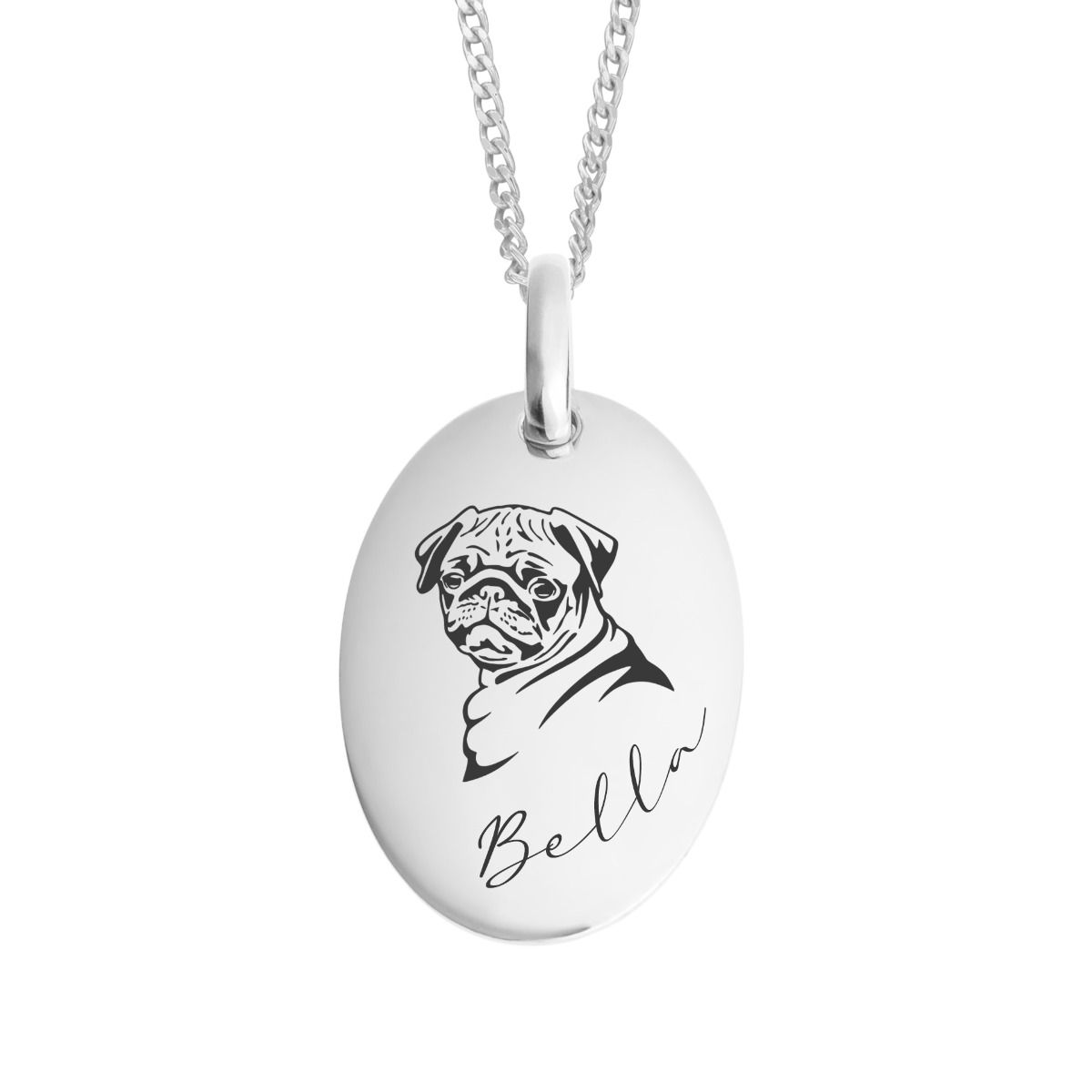 Oval Tag Pendant Necklace