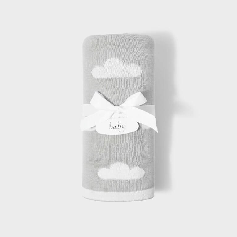 Printed Baby Blanket Cloud Grey / Off White