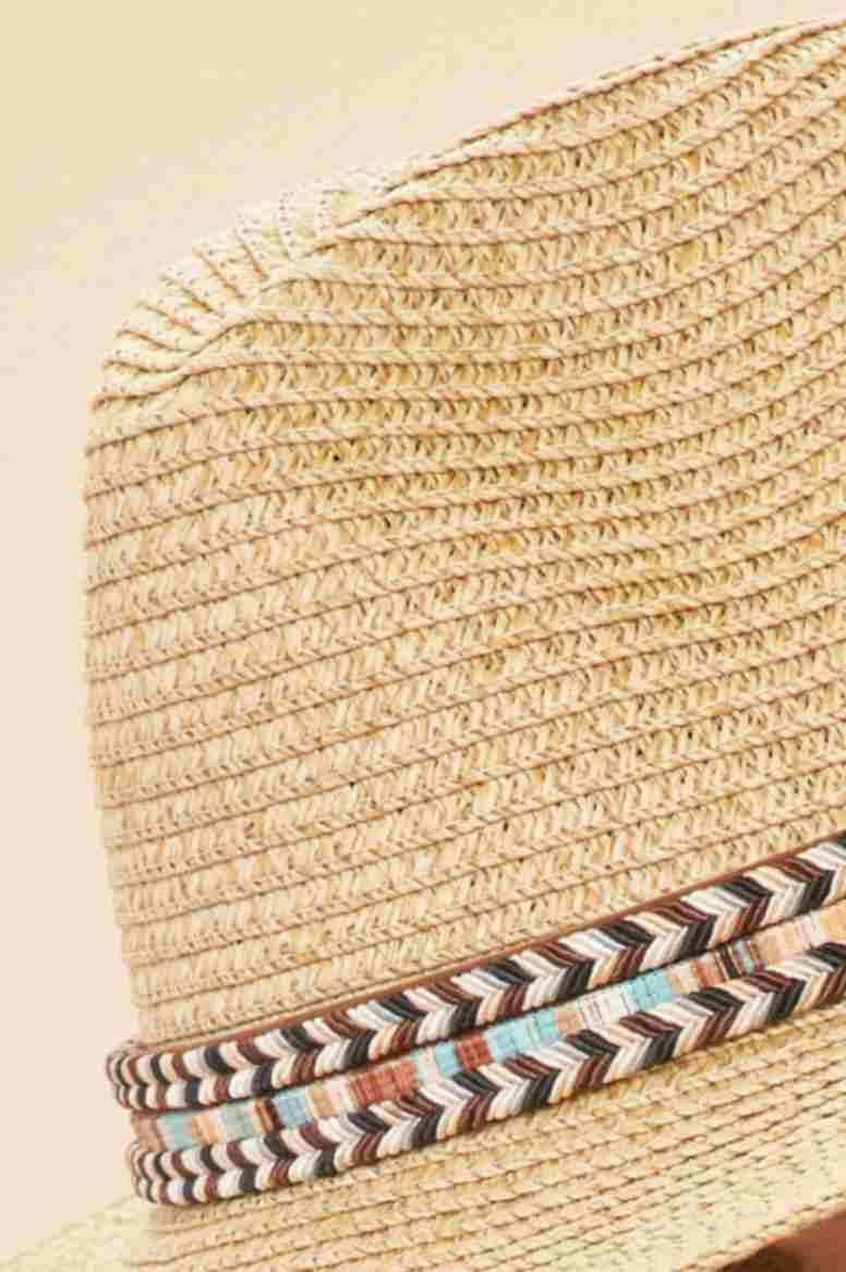 Thalia Hat - Vanilla With Cheyron Shimmer