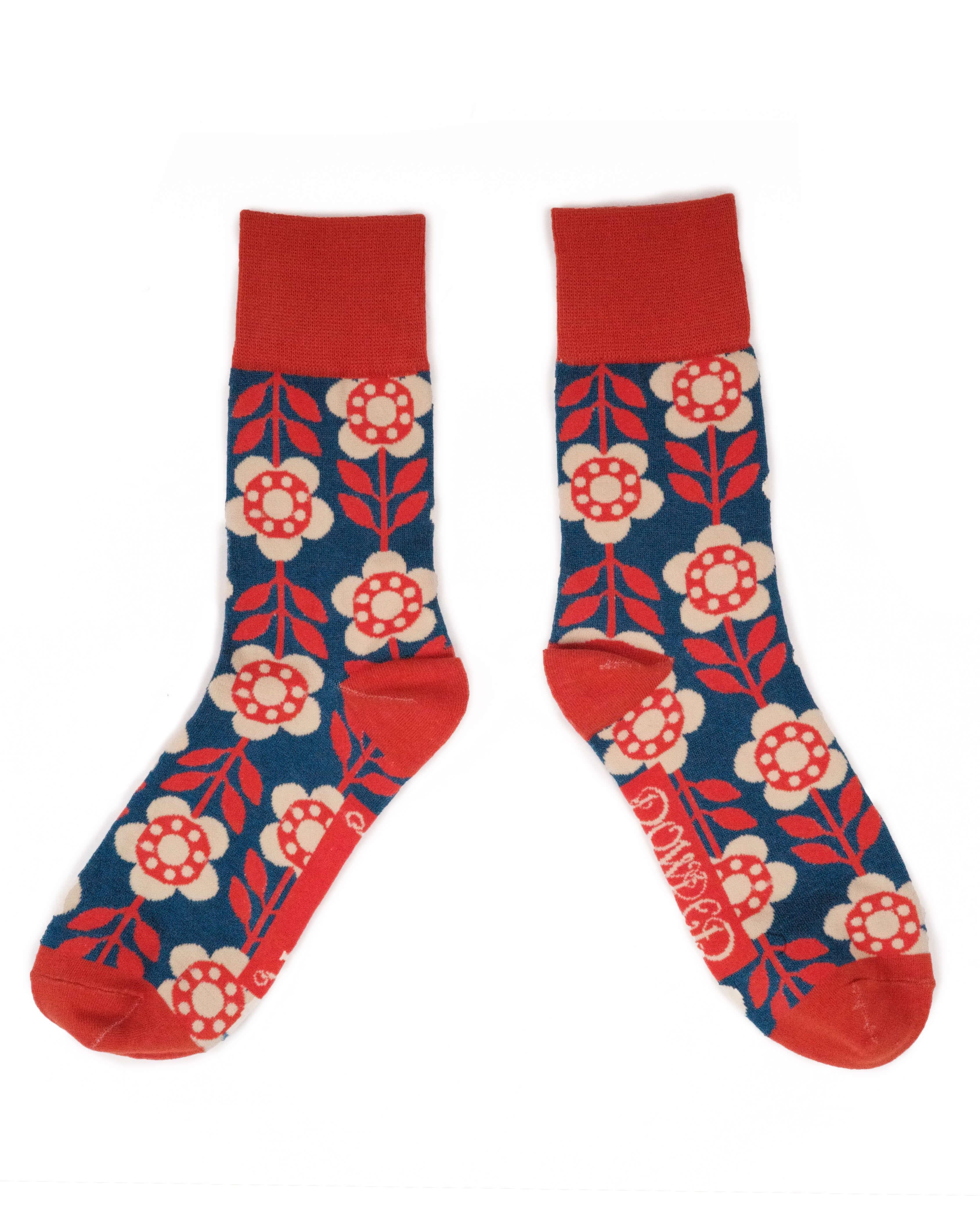 Mens Flower Power Socks - Denim