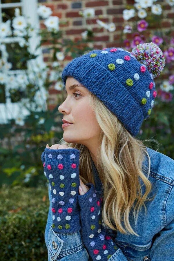 Kew Bobble Beanie Denim