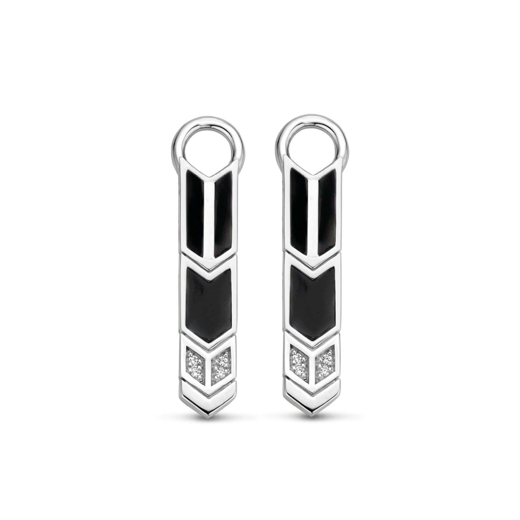 Black Onyx Feather Pattern Ear Charm