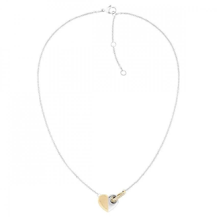 Ladies Two Tone Heart Necklace