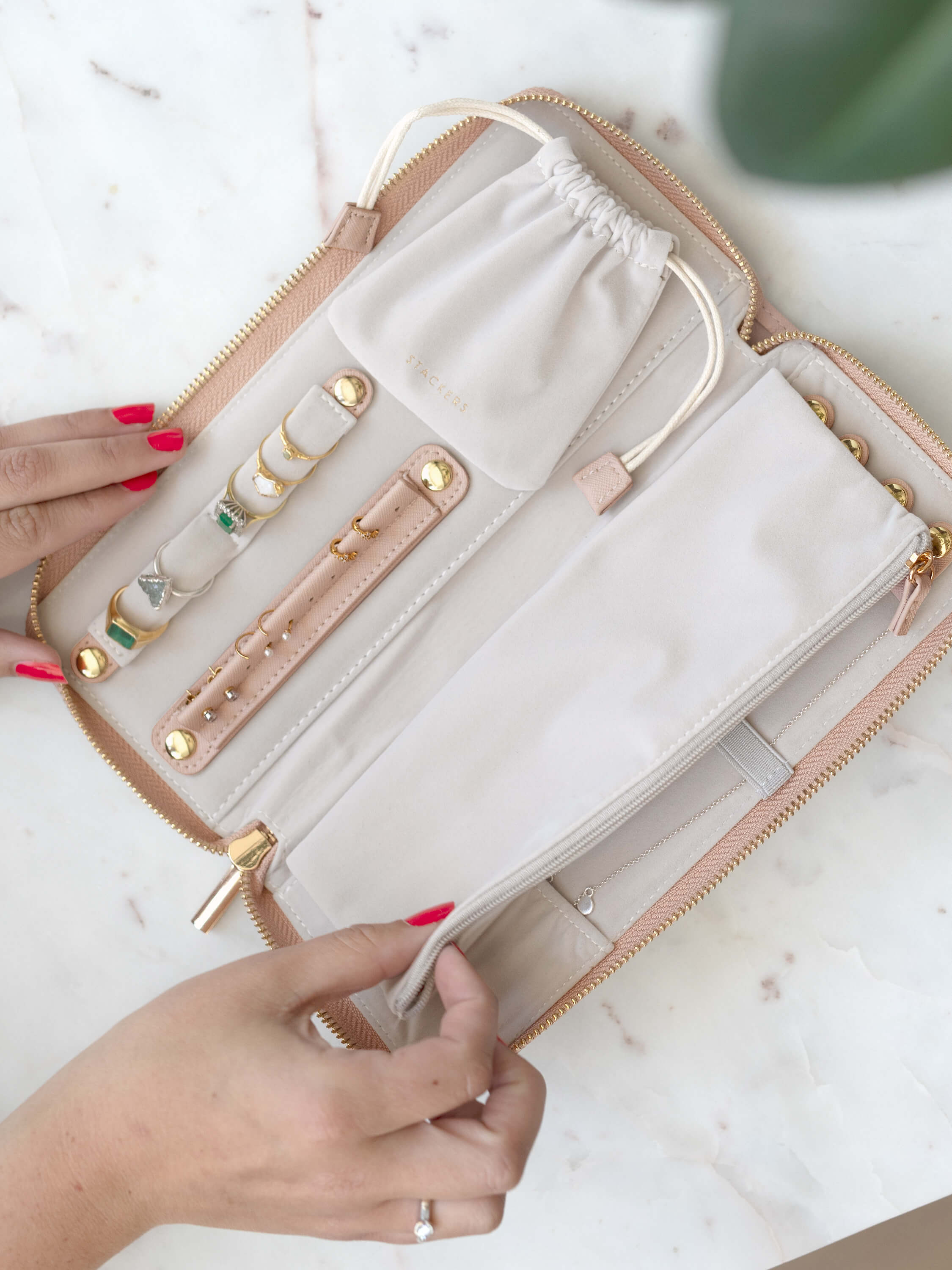 Blush Pink Jewellery Roll