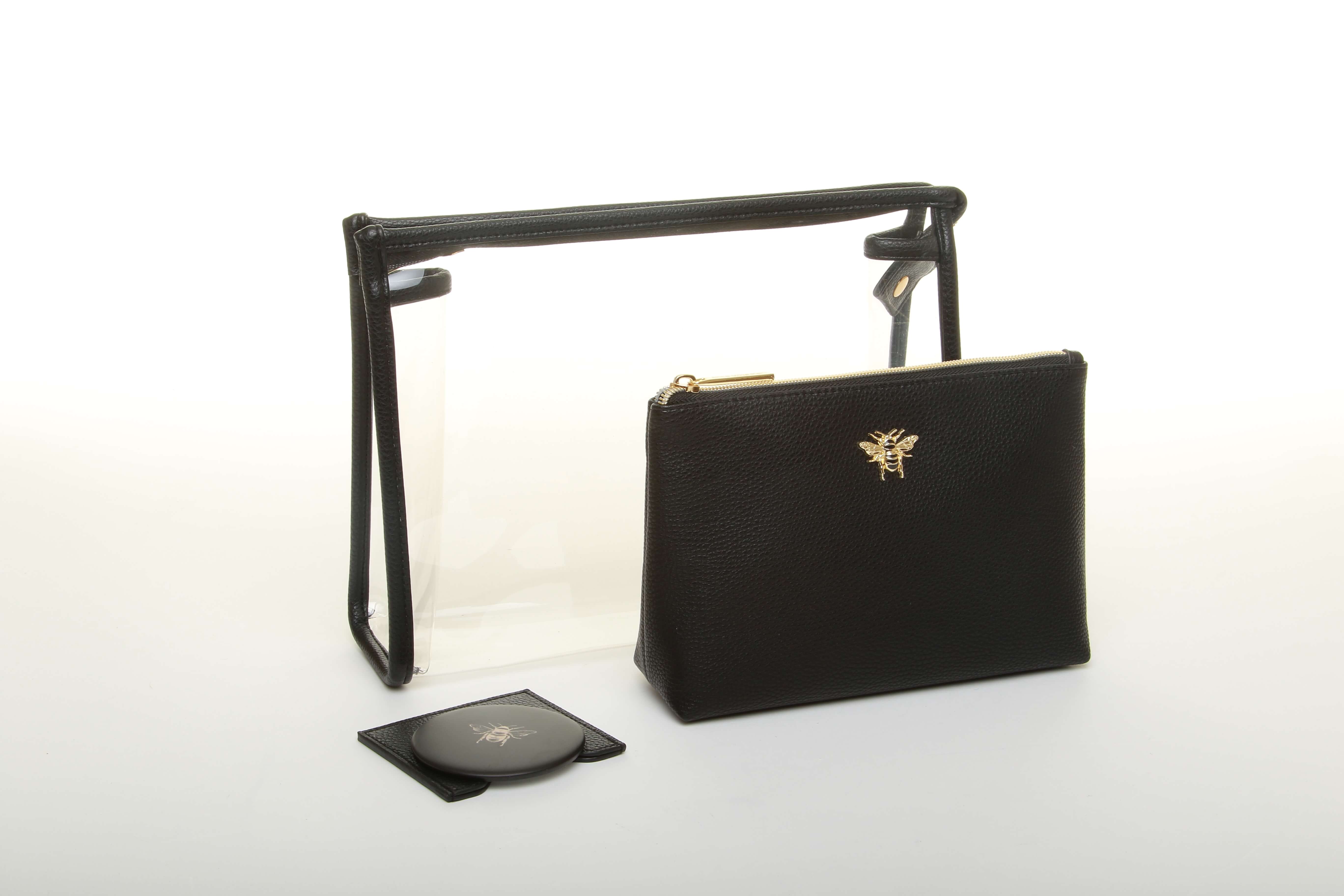 3 Piece Beauty/Makeup Gift Set In Black