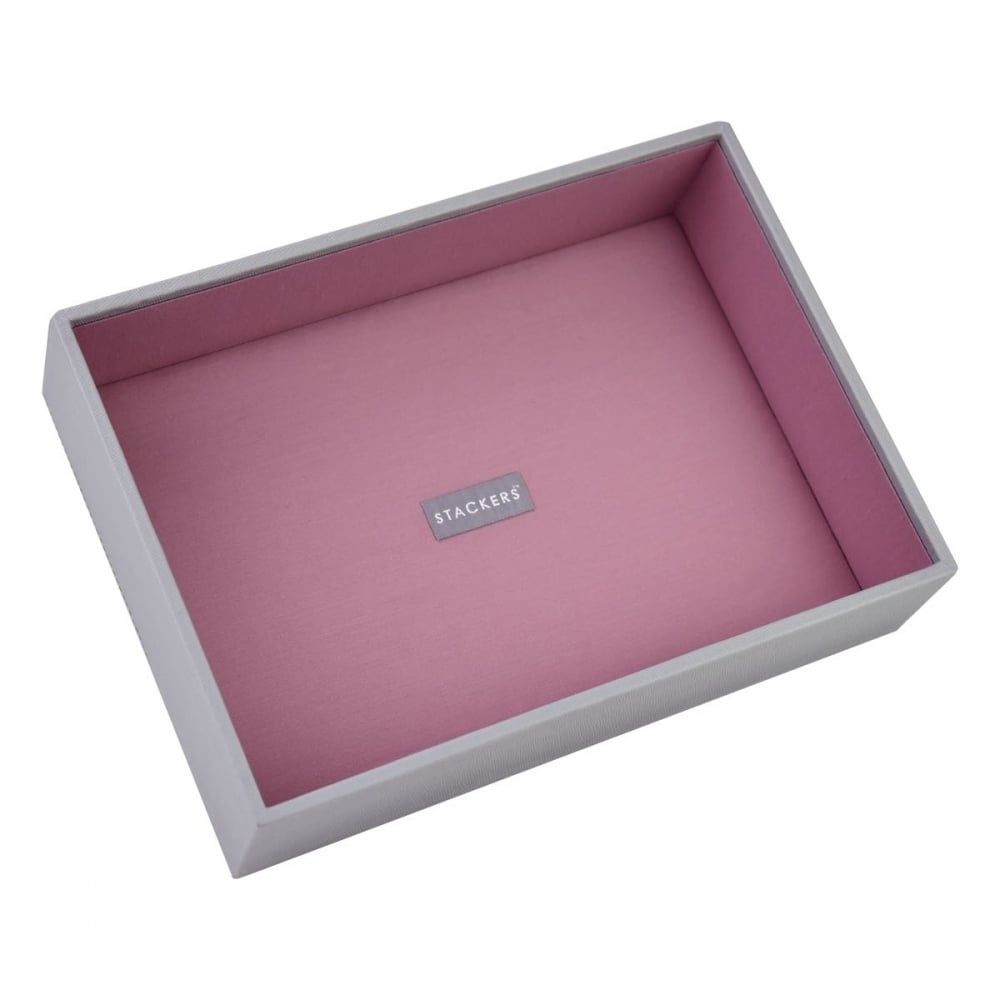 Dove Grey Classic Deep Open Stackers Antique Rose Lining