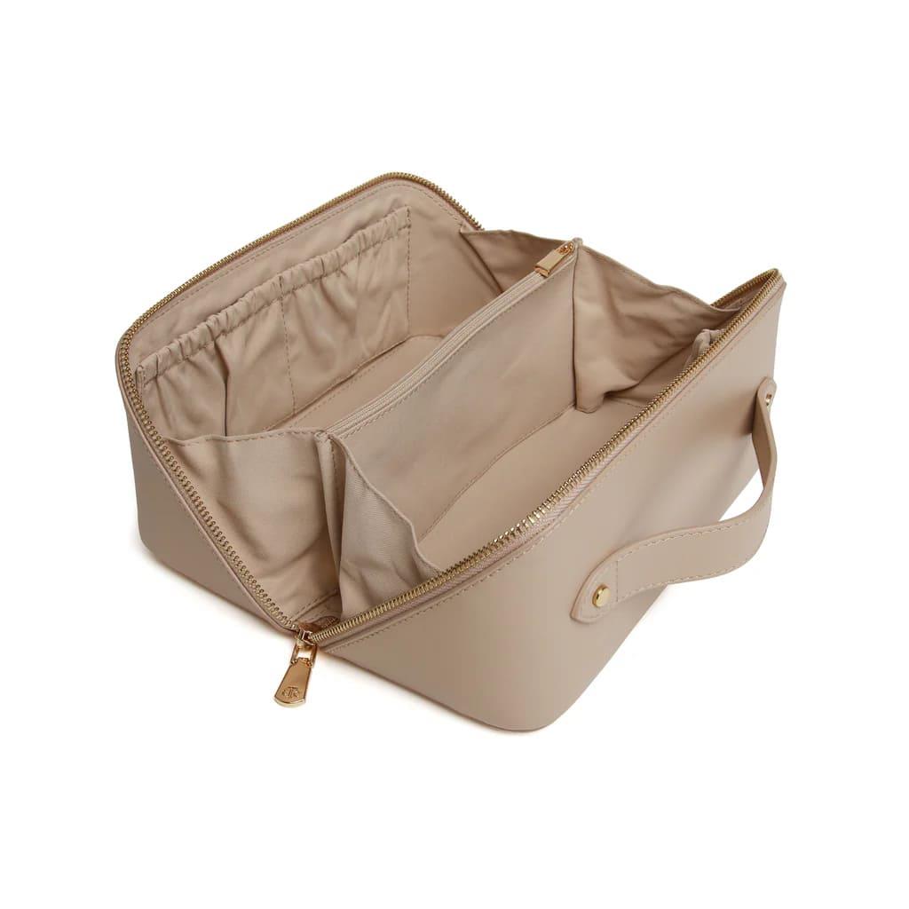 The London Train Case Co.- Stone Leather Train Case