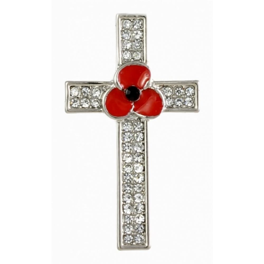Cross Poppy Brooch