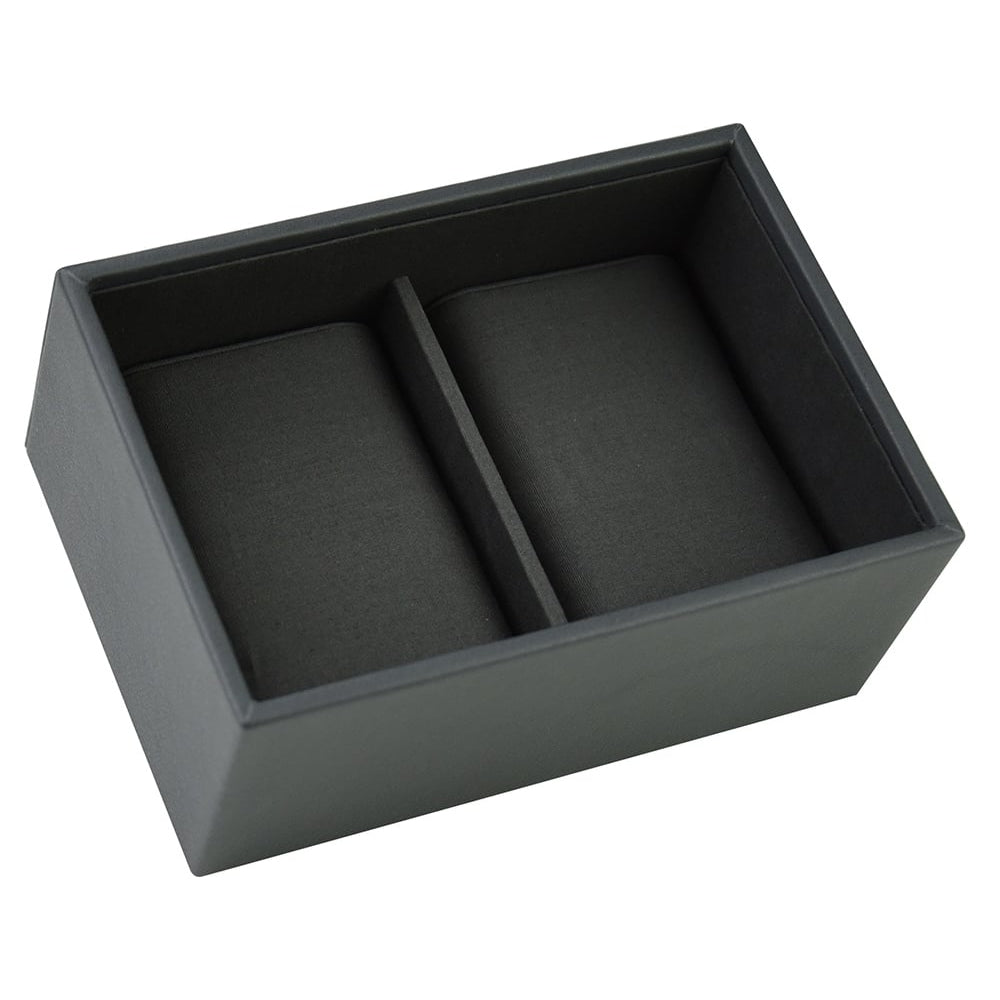 Men's Mini Set of 2 Black and Velvet Stackers