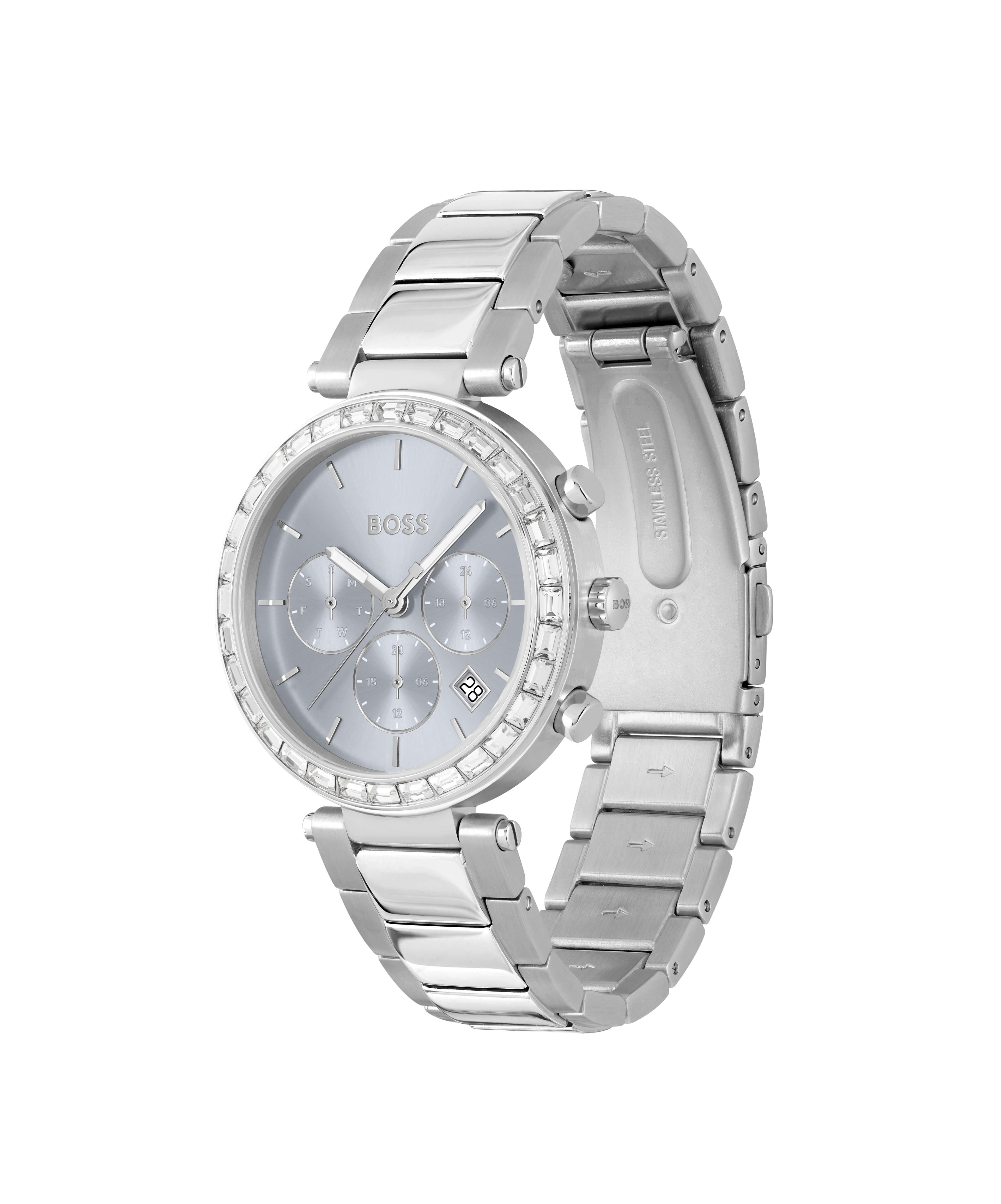 Andra Stainless Steel Crystal Set Dial Ladies Watch