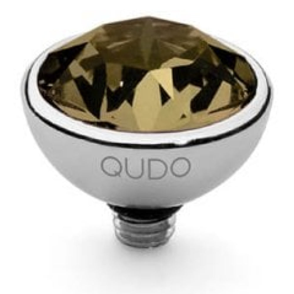 Famosa Silver 10mm Bottone Ring Top Smoky Quartz