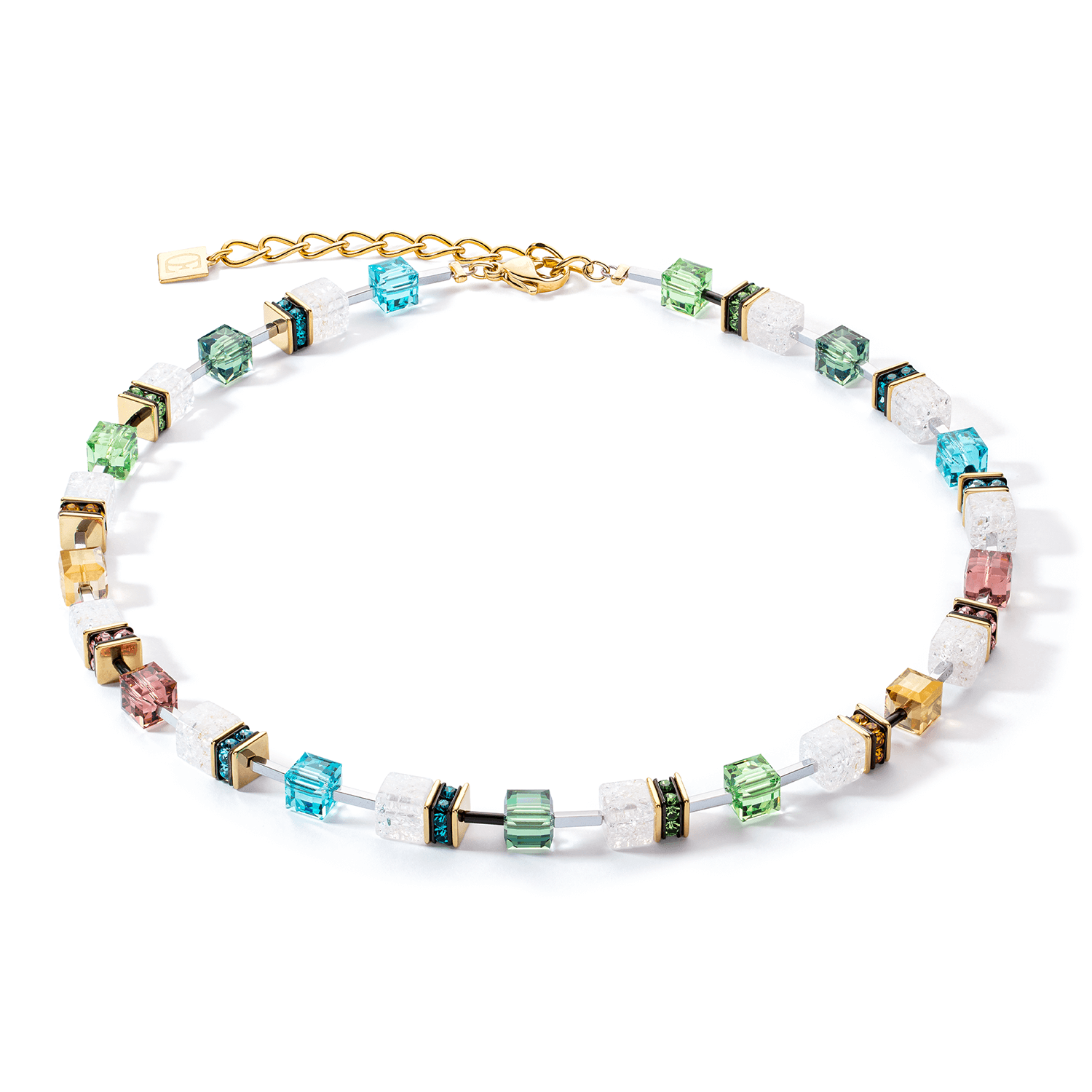 GeoCUBE Iconic Precious Multicolour Gold Necklace