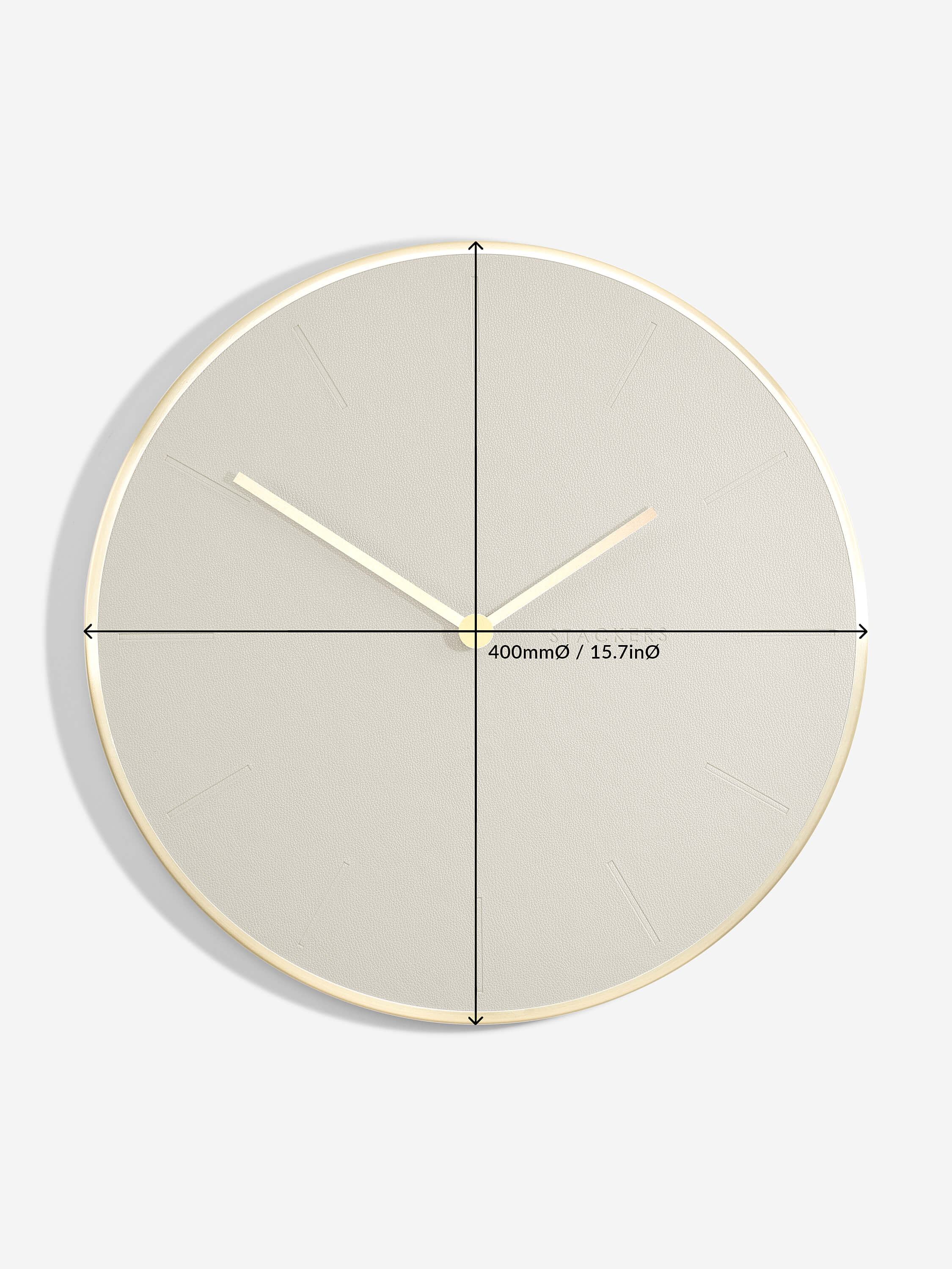Brushed Gold & Oatmeal PU Clock