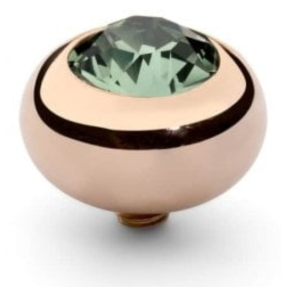 Famosa Rose Gold 10mm Tondo Ring Top Chrysolite