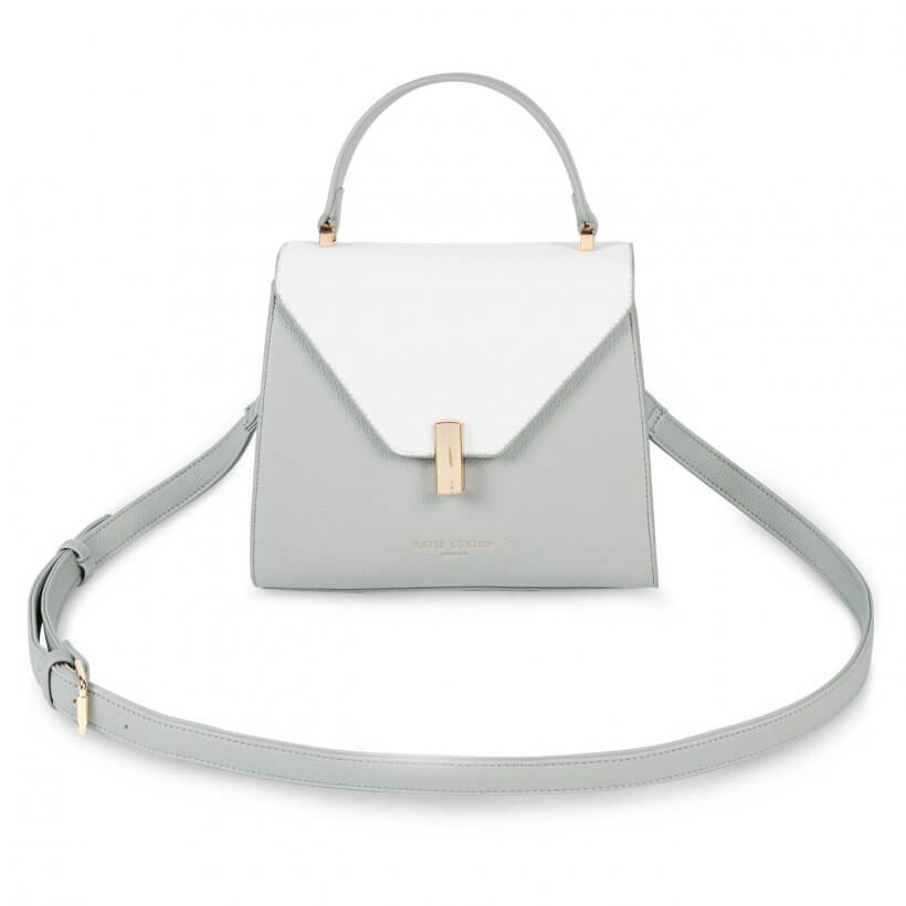 Casey Top Handle Bag | Grey And White