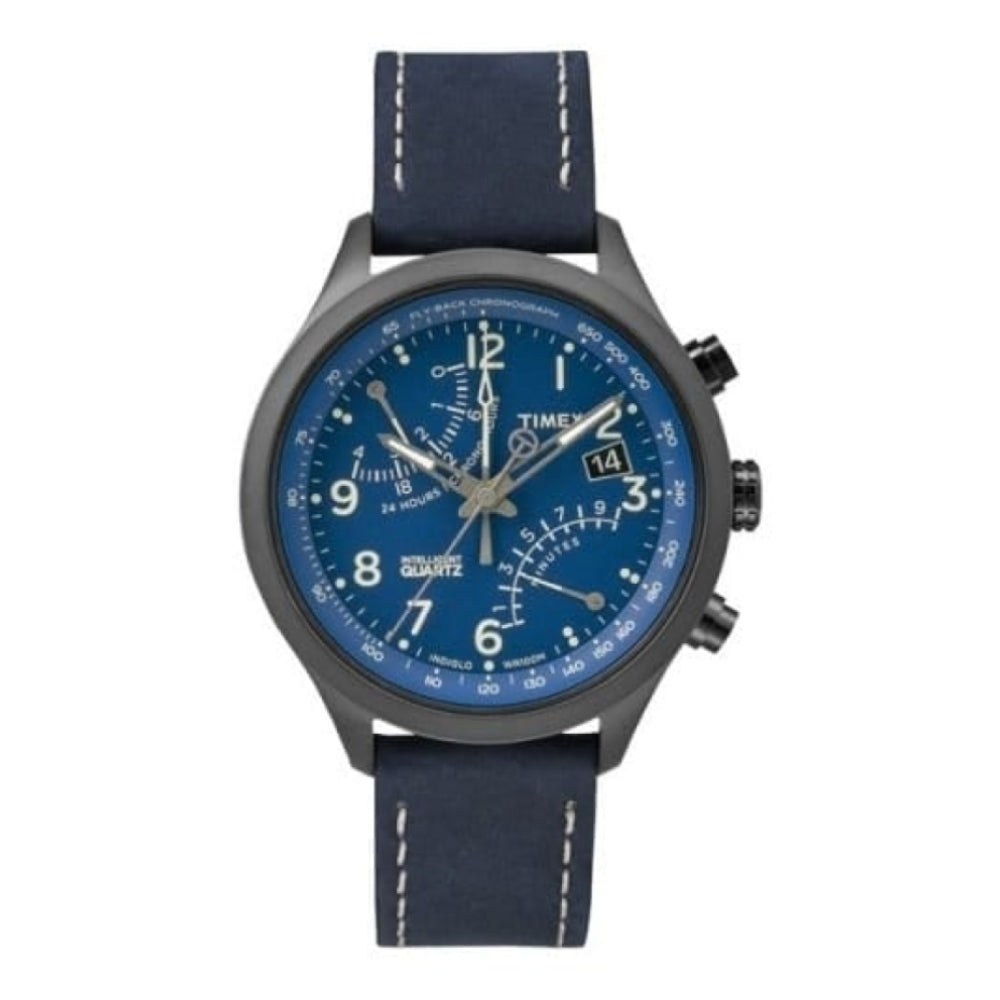 Timex Men's Stainless Steel Wristwatch With Leather Strap