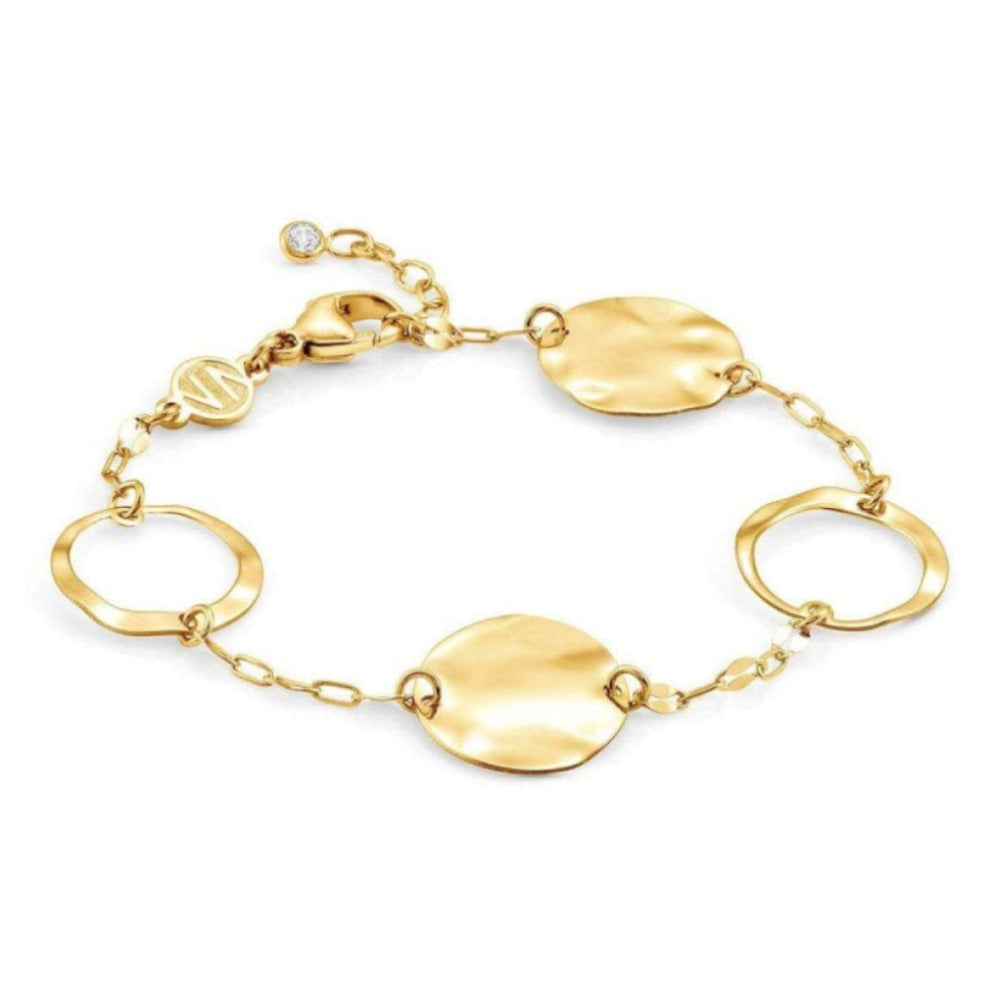 LUNA Bracelet In 925 Silver & CZ Large Yellow Gold
